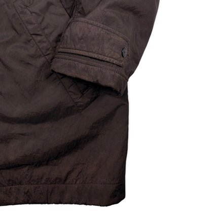 STONE ISLAND Metallic Nylon Hooded Coat Long Jacket