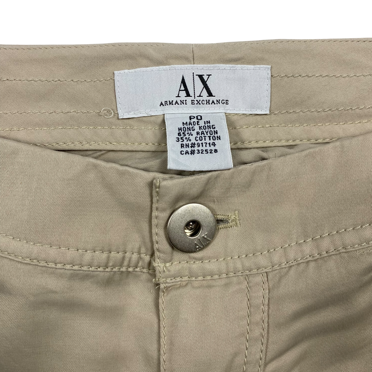 Armani Exchange beige wide-leg trousers