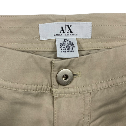 Armani Exchange beige wide-leg trousers